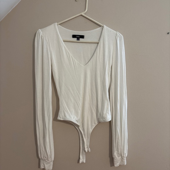 Lulus XS Cream Balloon Sleeve Body Suit - Picture 1 of 2